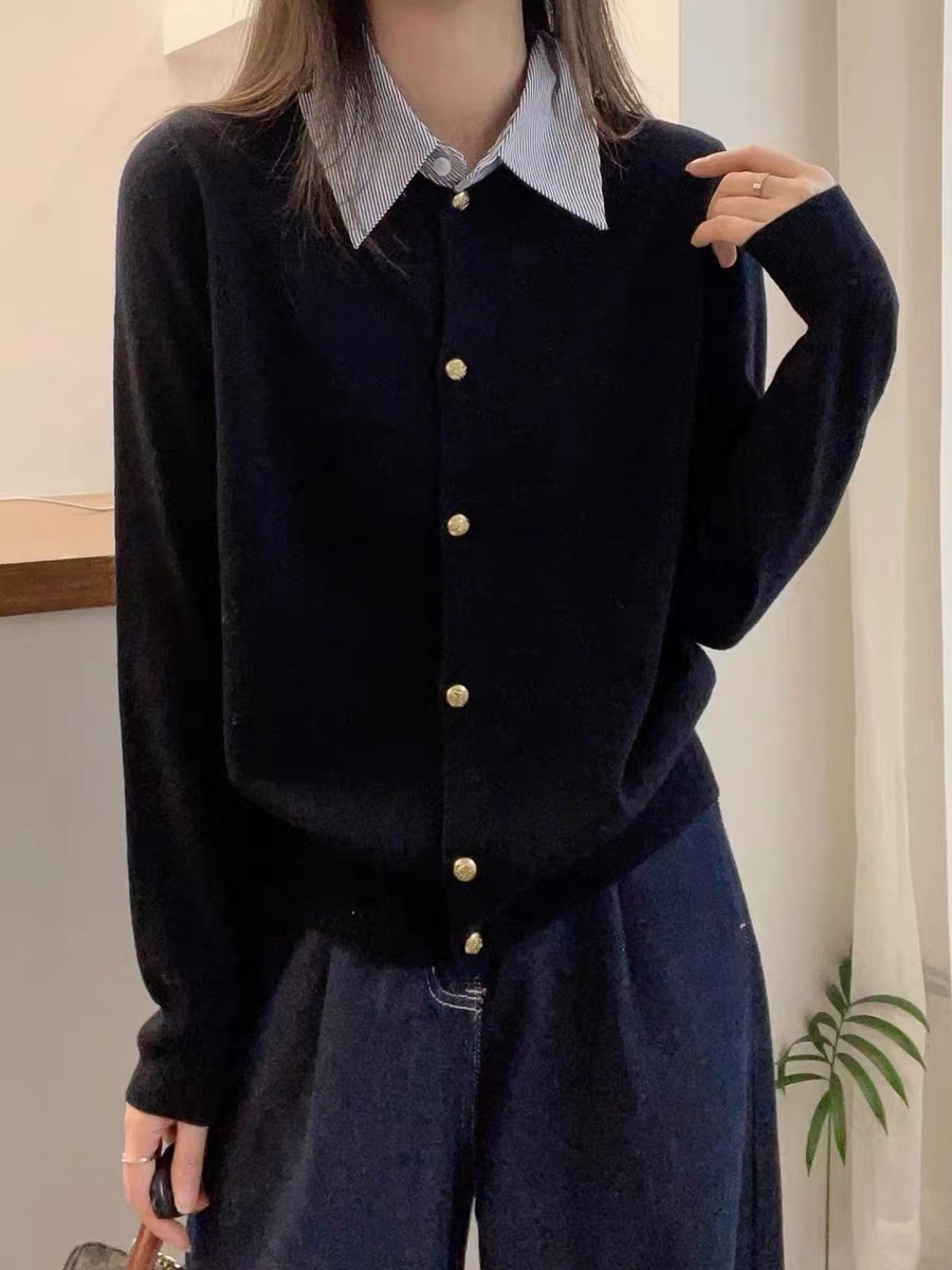 ストライプシャツレイヤードカーディガン | 詳細画像8