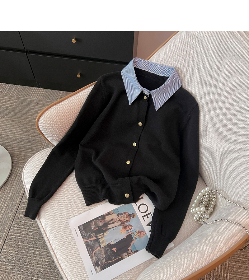 ストライプシャツレイヤードカーディガン | 詳細画像13