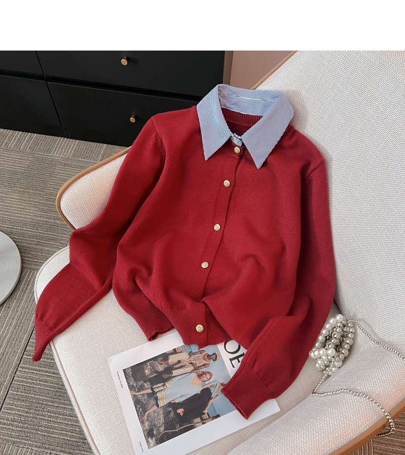 ストライプシャツレイヤードカーディガン | 詳細画像14