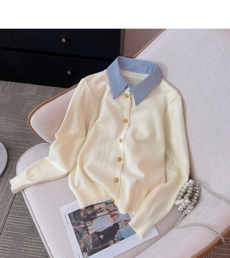 ストライプシャツレイヤードカーディガン | 詳細画像15