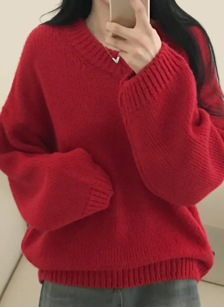 Vネックオーバーニット | creamsugar | 詳細画像4