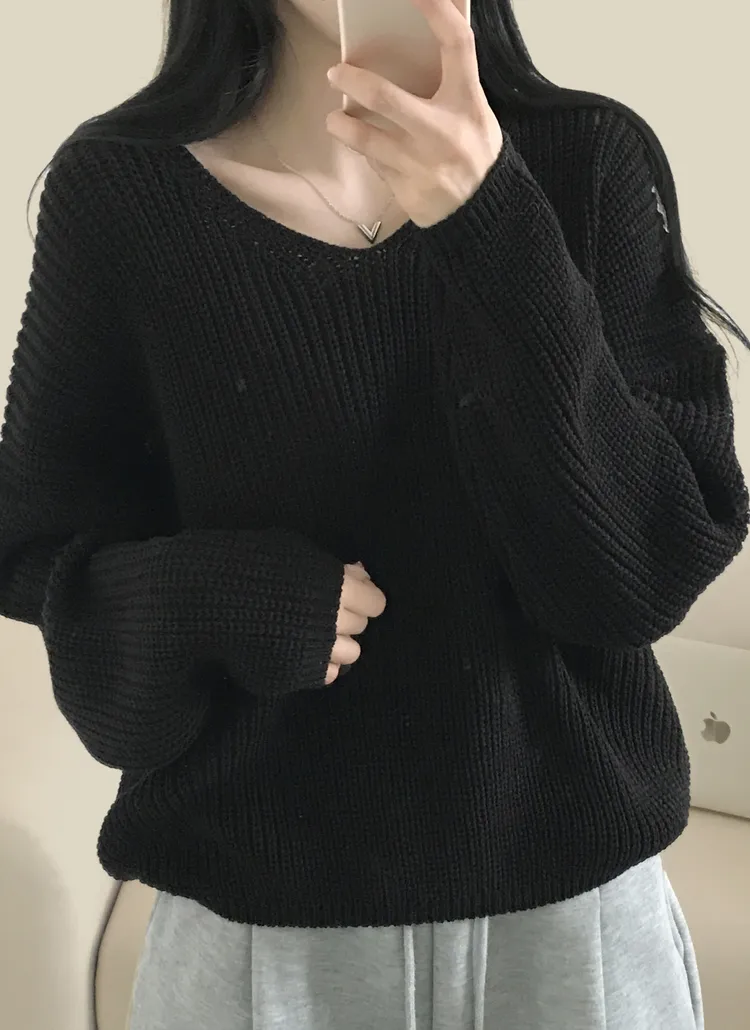 Vネックドロップショルダーニット | creamsugar | 詳細画像5