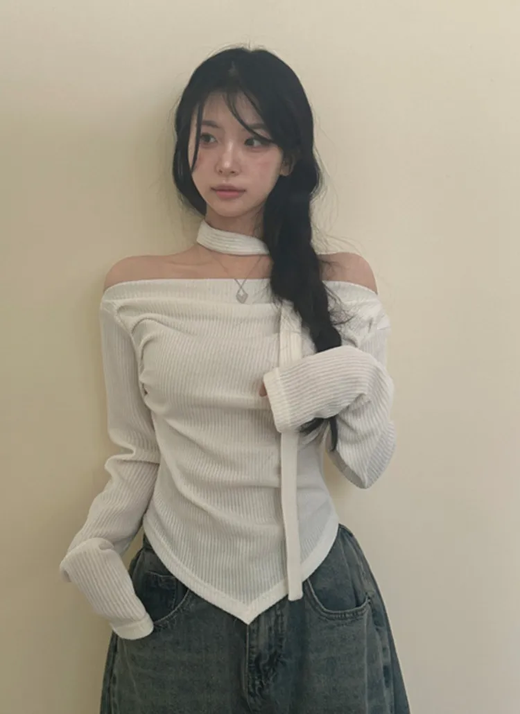ストラップ付アンバランスオフショルTシャツ | creamsugar | 詳細画像3