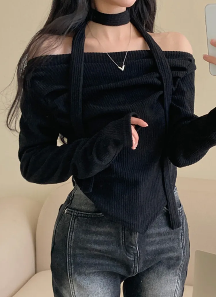 ストラップ付アンバランスオフショルTシャツ | creamsugar | 詳細画像4