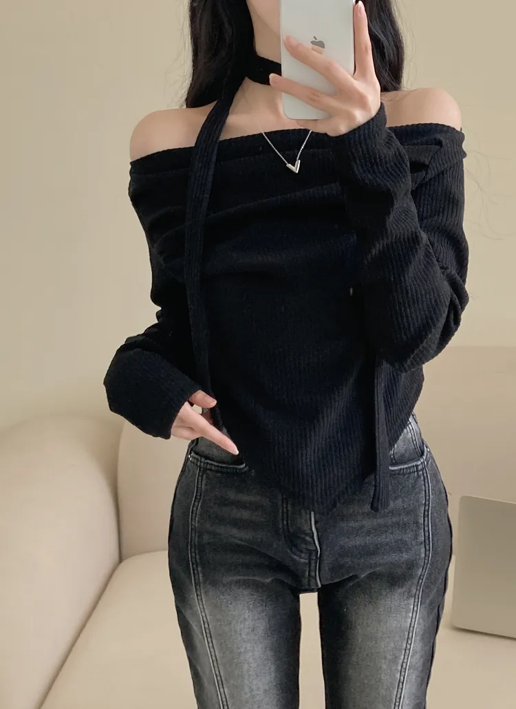 ストラップ付アンバランスオフショルTシャツ | creamsugar | 詳細画像5