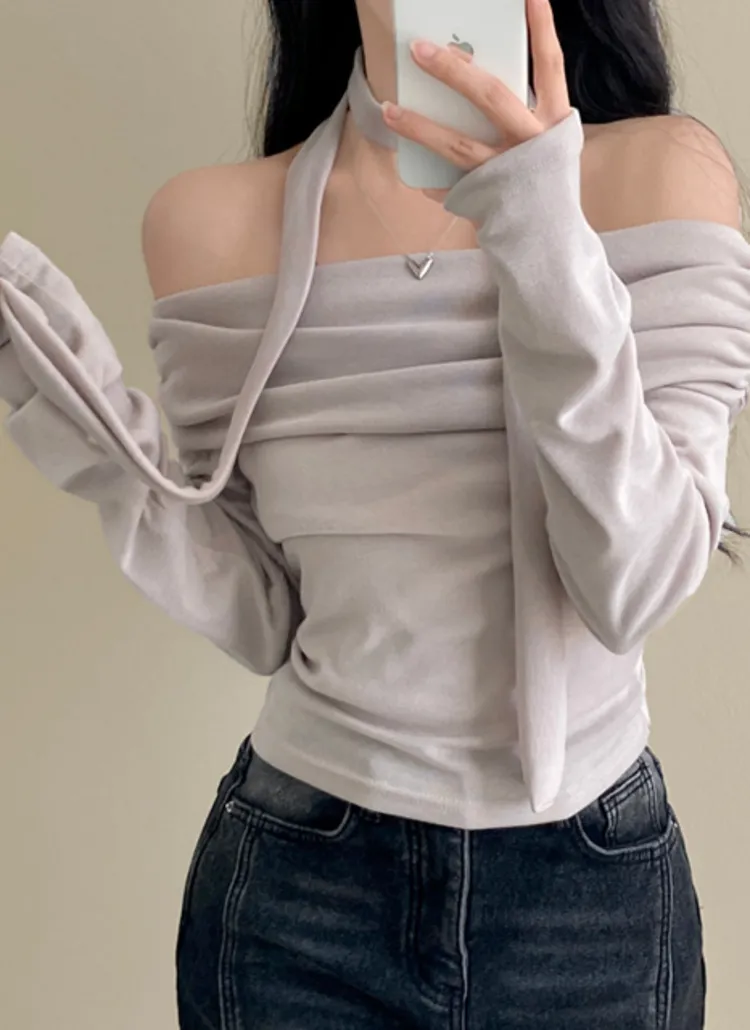 ストラップ付シャーリングオフショルTシャツ | creamsugar | 詳細画像2