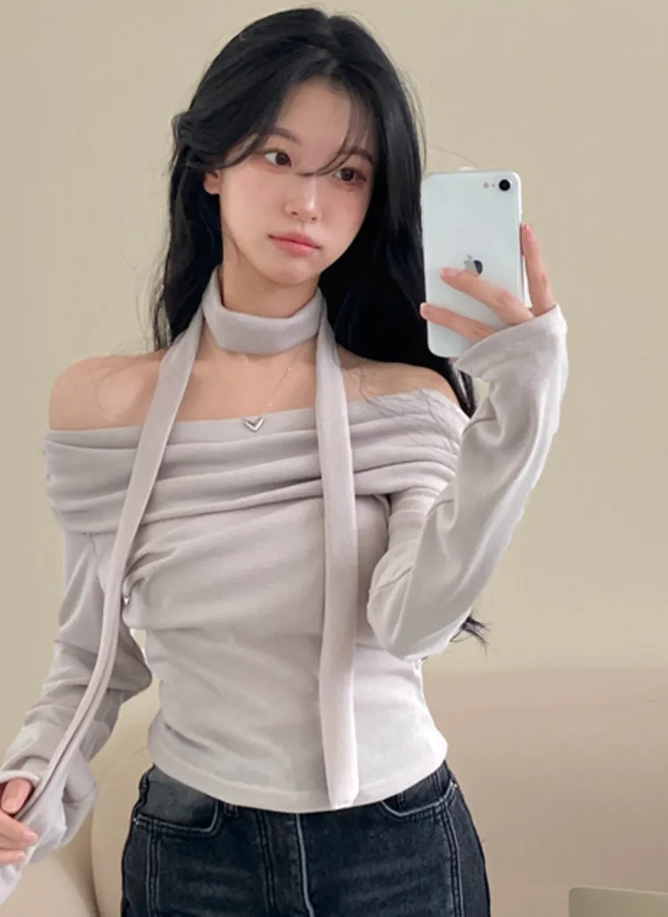 ストラップ付シャーリングオフショルTシャツ | creamsugar | 詳細画像4