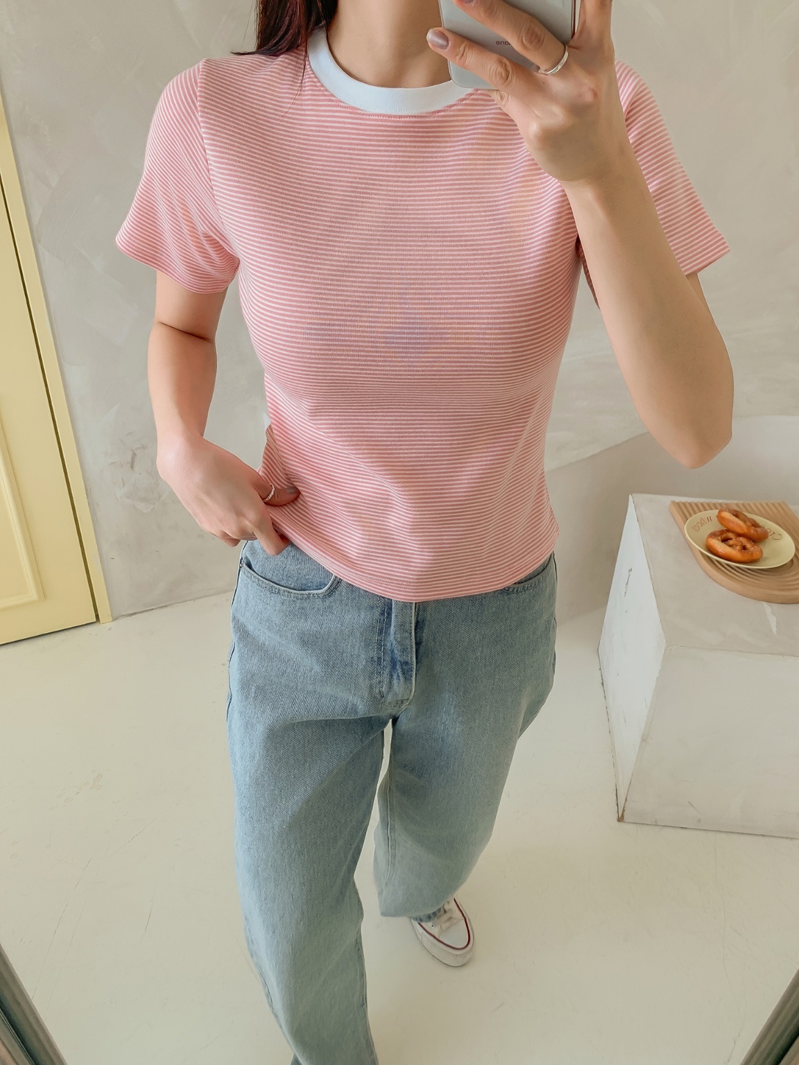 配色ボーダー半袖Tシャツ | 詳細画像2