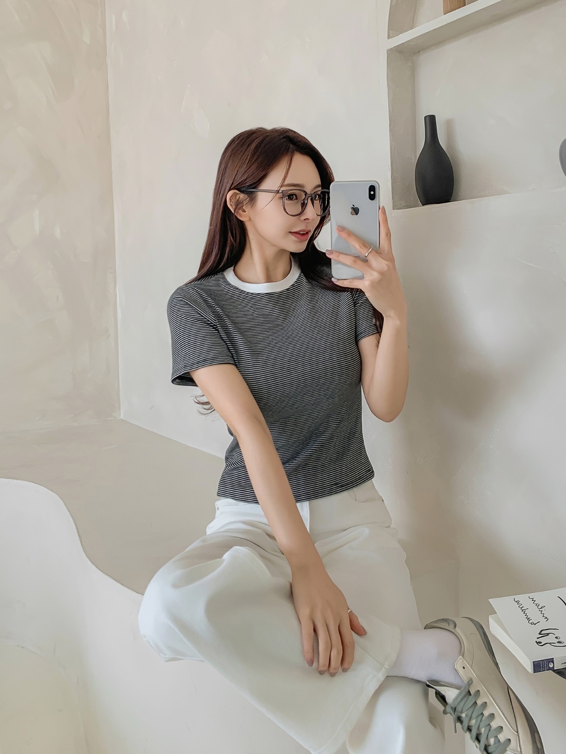 配色ボーダー半袖Tシャツ | 詳細画像14