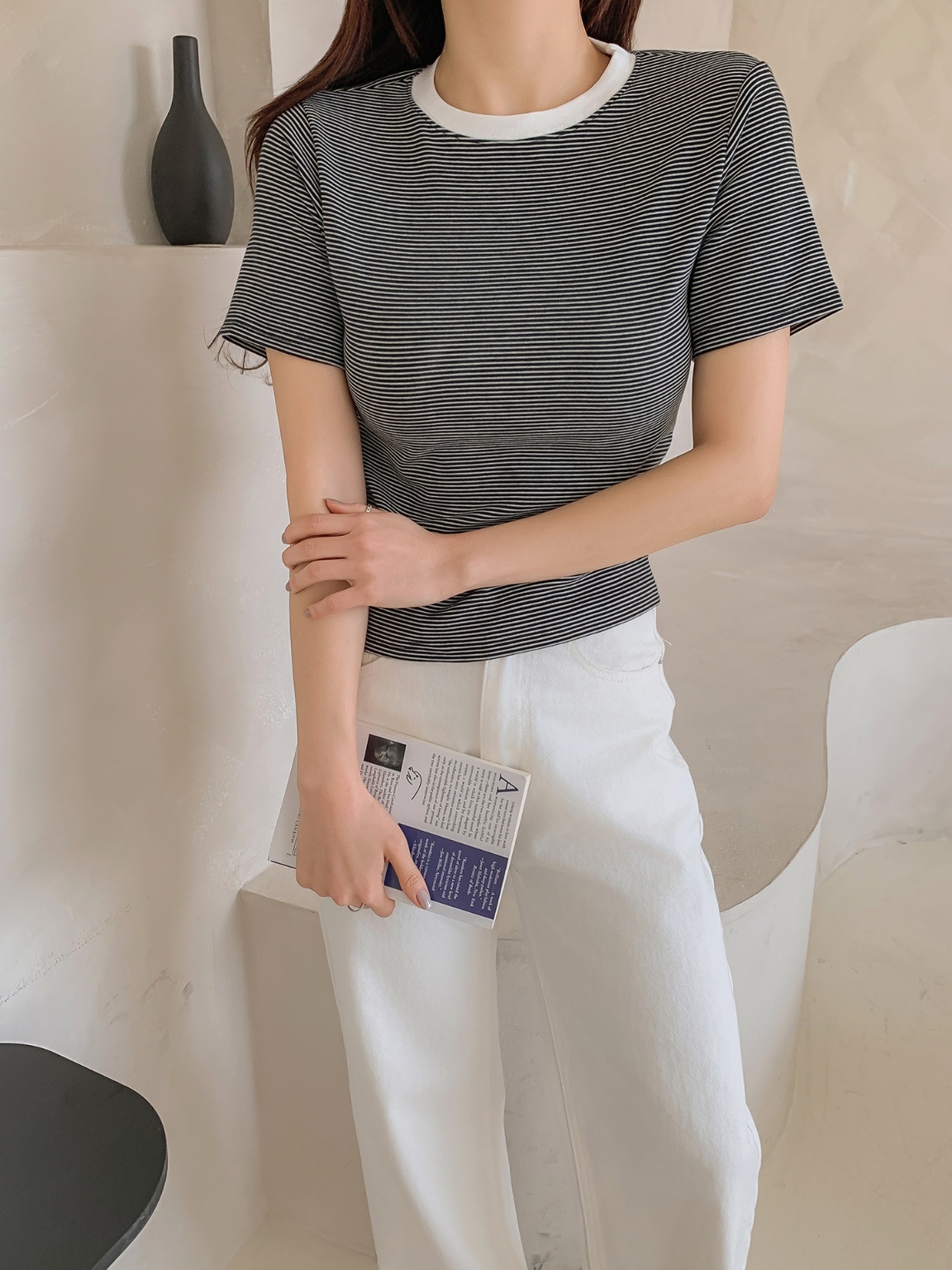 配色ボーダー半袖Tシャツ | 詳細画像15