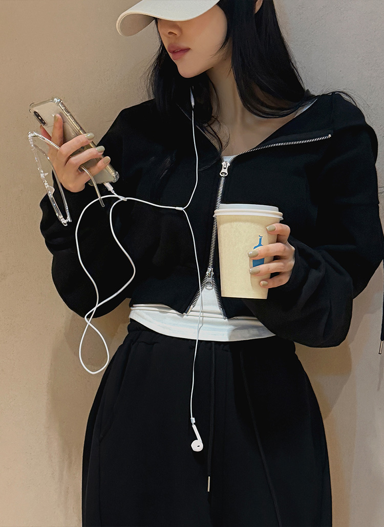 ダブルジップクロップドパーカー | レディースファッション通販 - DHOLIC