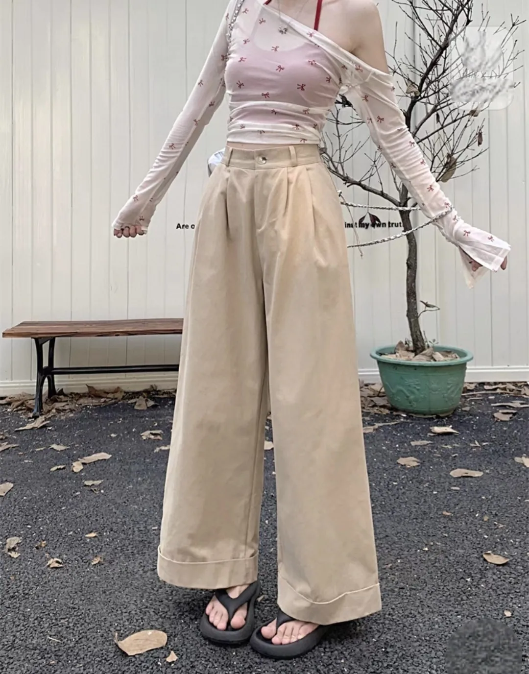 タックロールアップワイドパンツ | 詳細画像1