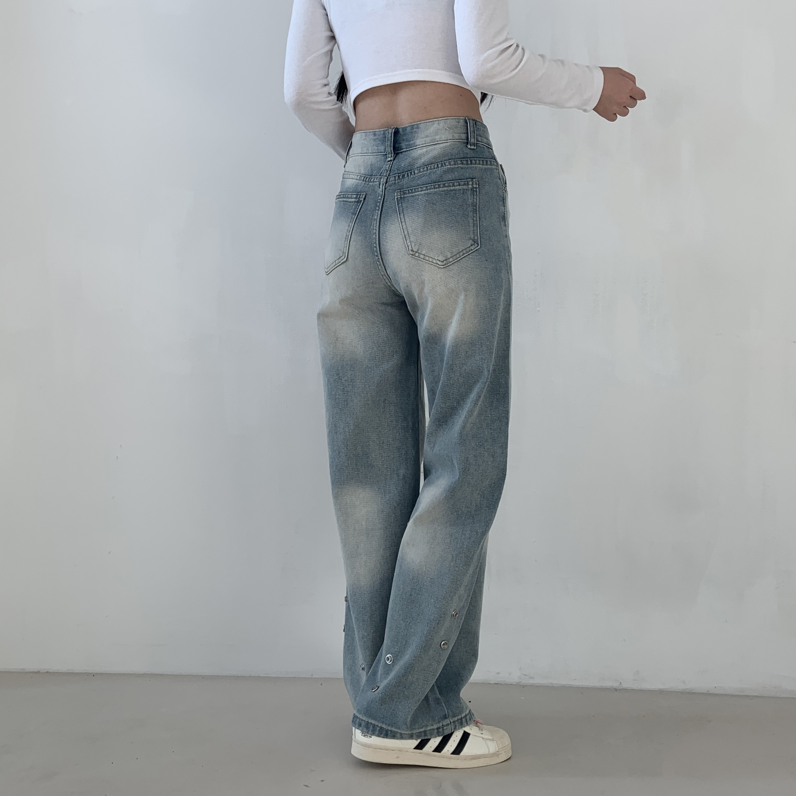 ロングストレートデニムパンツ(ライトブルー) | 詳細画像10