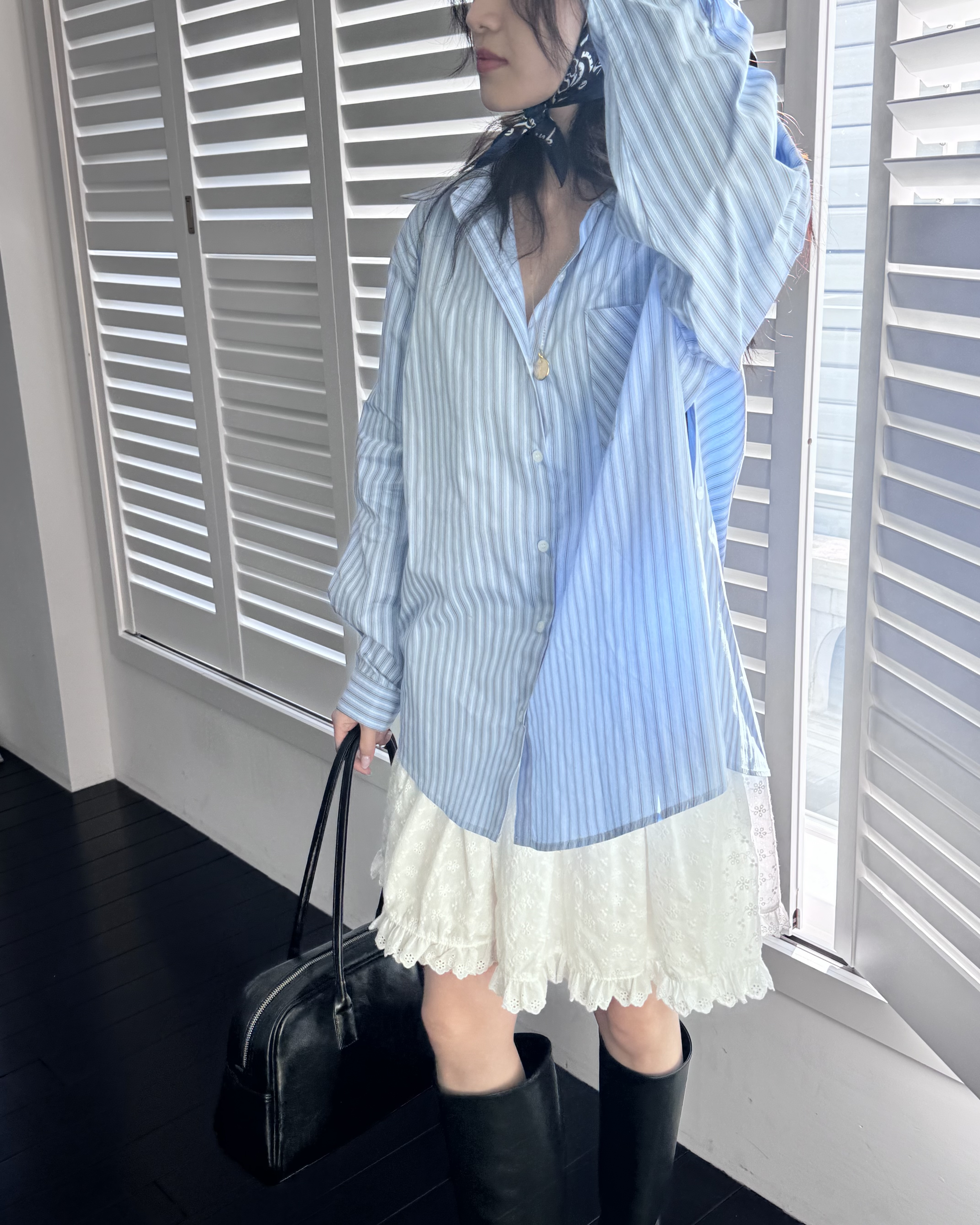 ワンポケットサイドボタンストライプシャツ | 詳細画像6