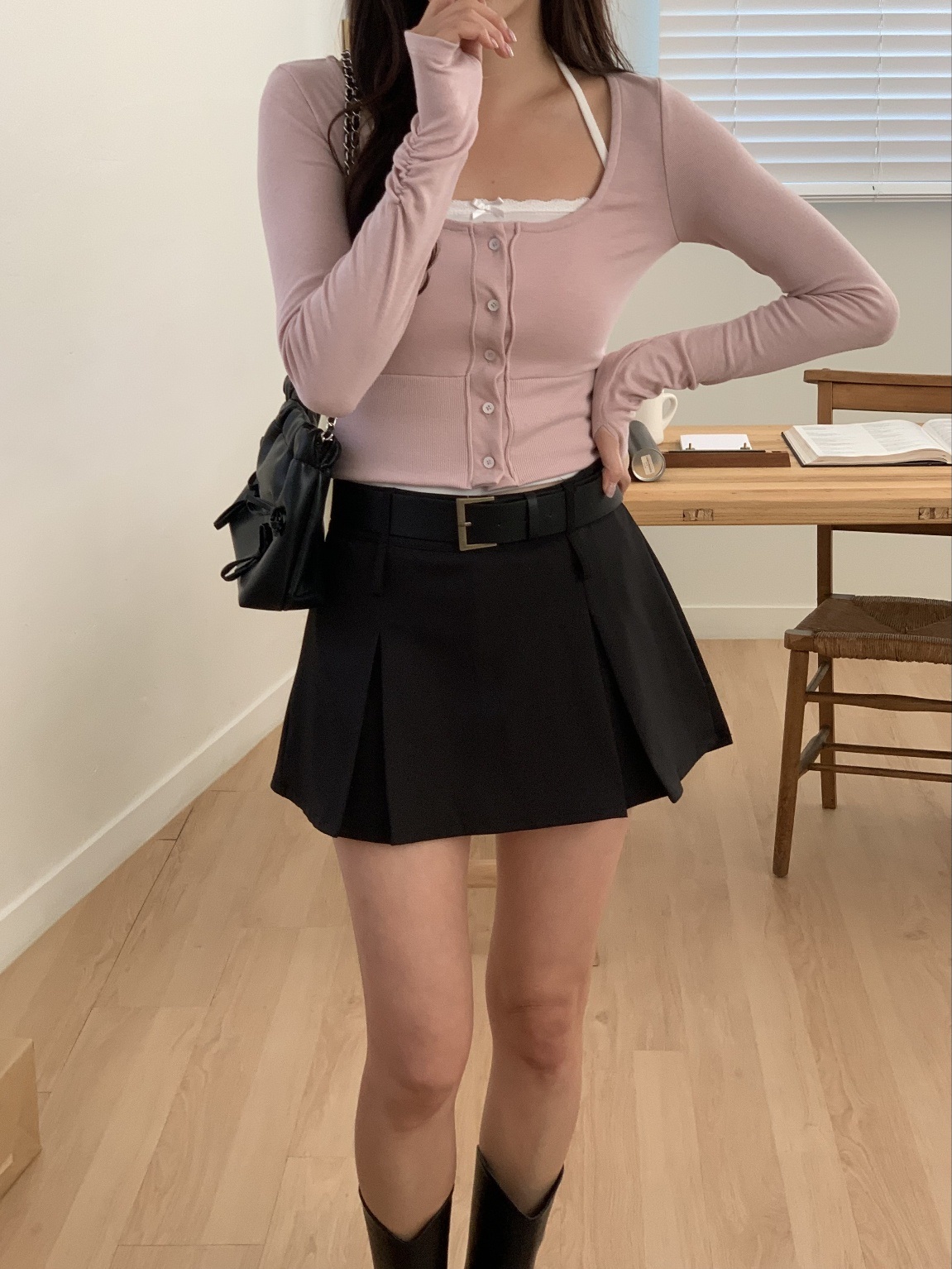 レースリボンホルターキャミ&サムホールカーディガンSET | 詳細画像7