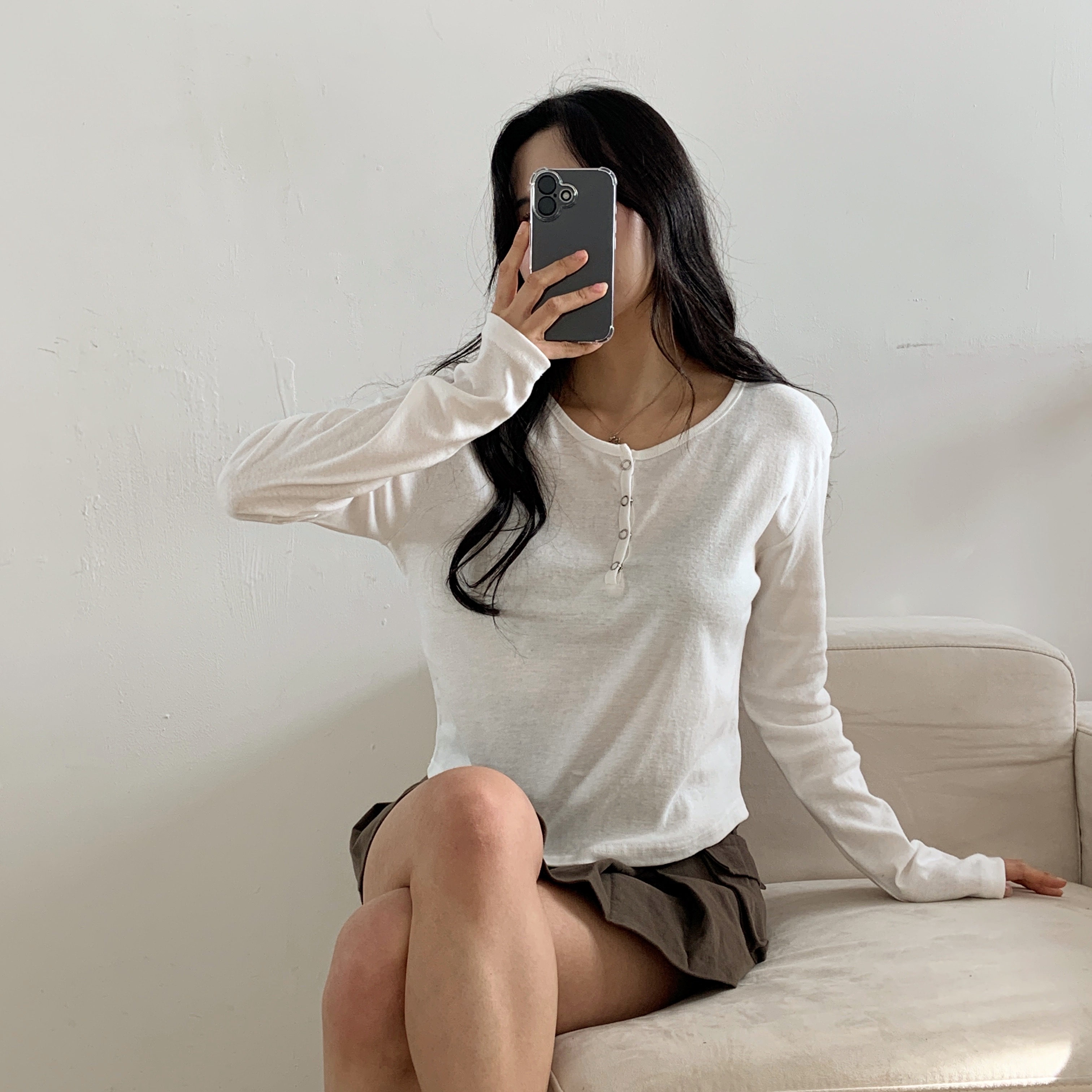 ヘンリーネッククロップドTシャツ | 詳細画像17