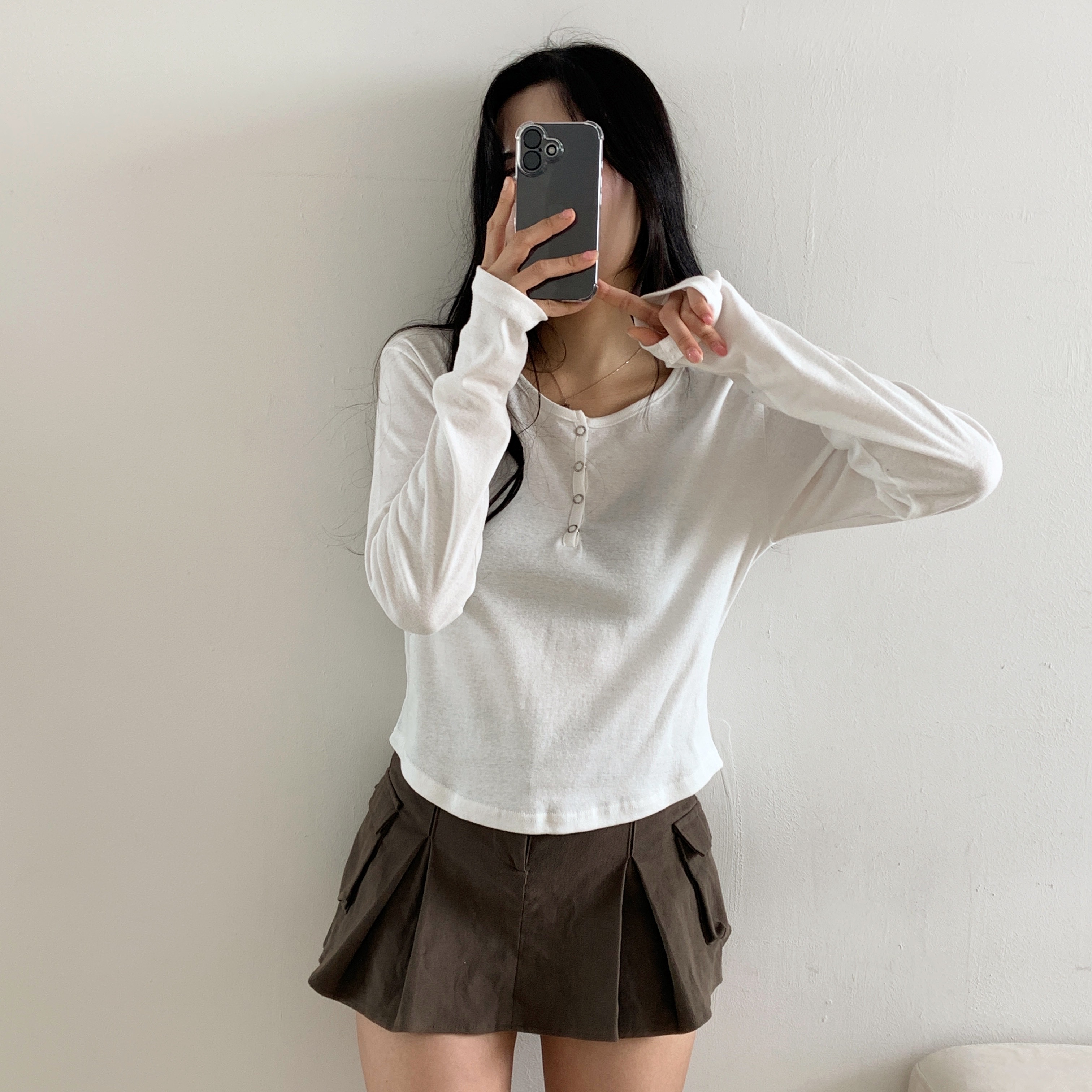 ヘンリーネッククロップドTシャツ | 詳細画像20