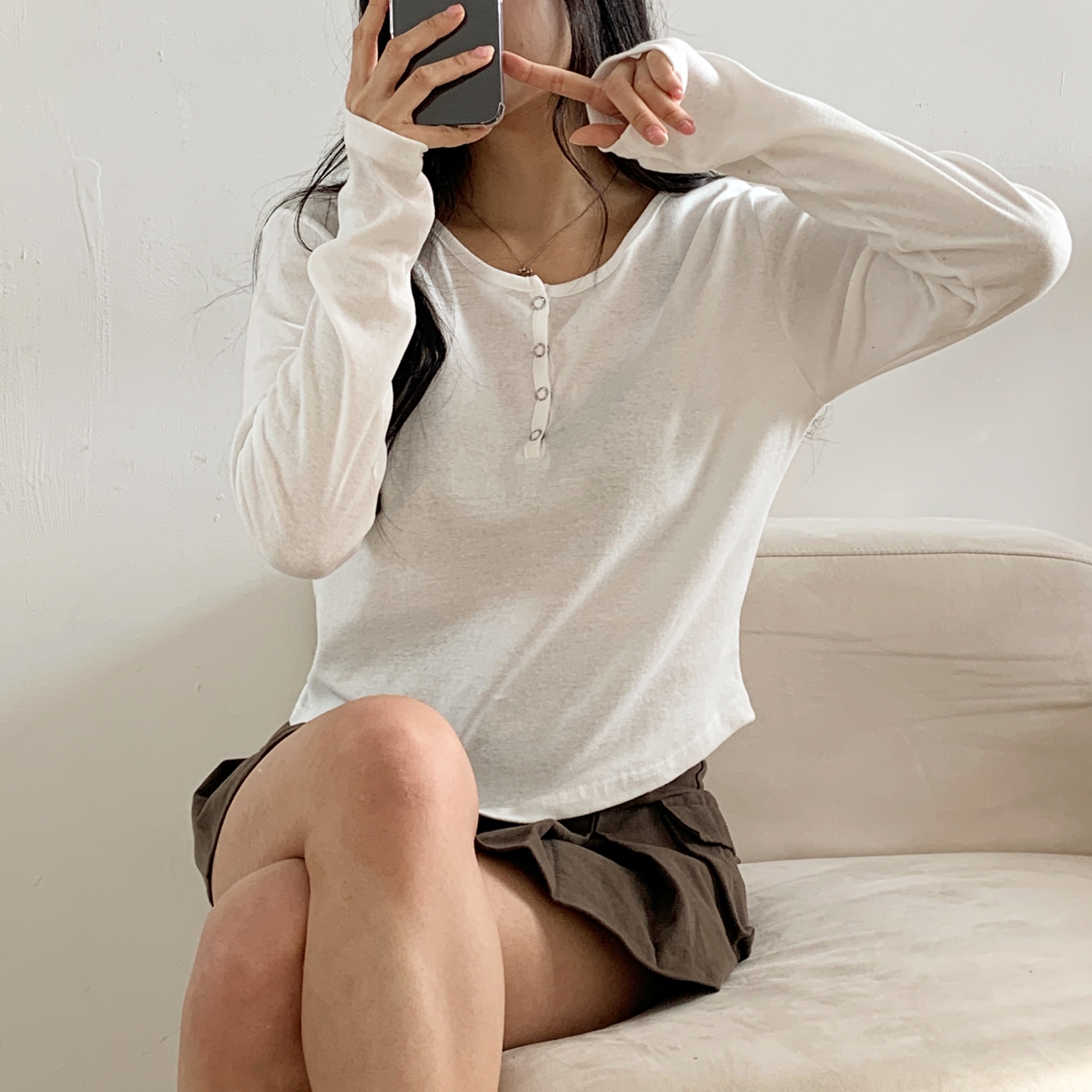 ヘンリーネッククロップドTシャツ | 詳細画像18