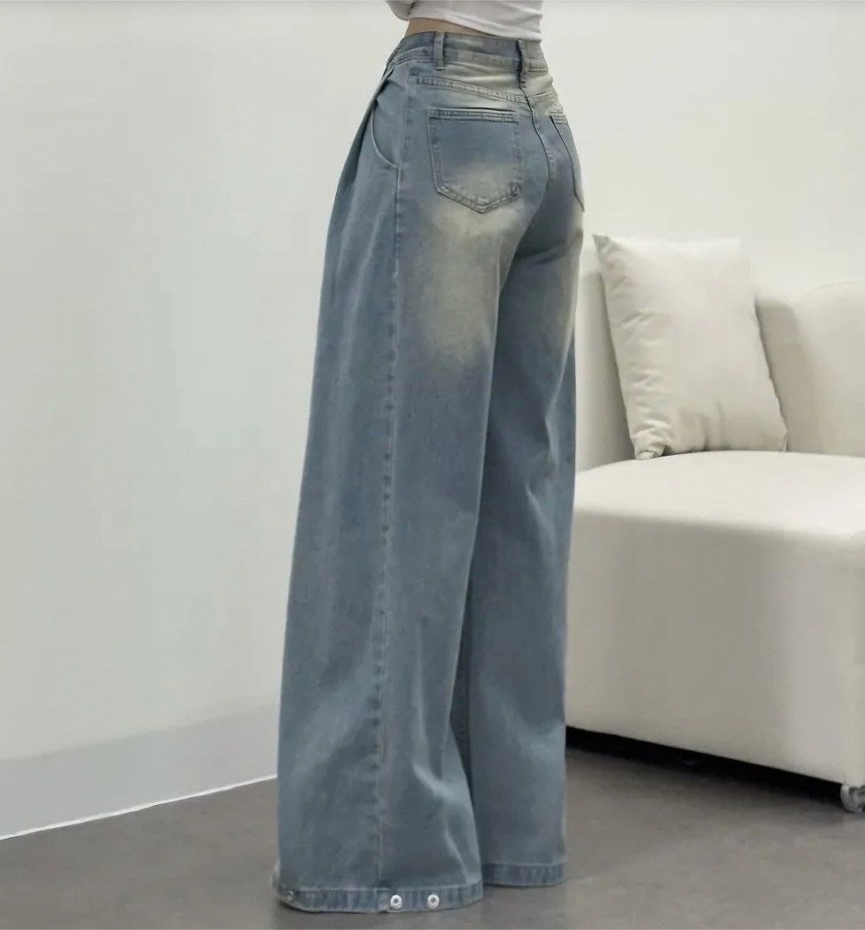 ドロストボタンヘムワイドデニムパンツ | 詳細画像7
