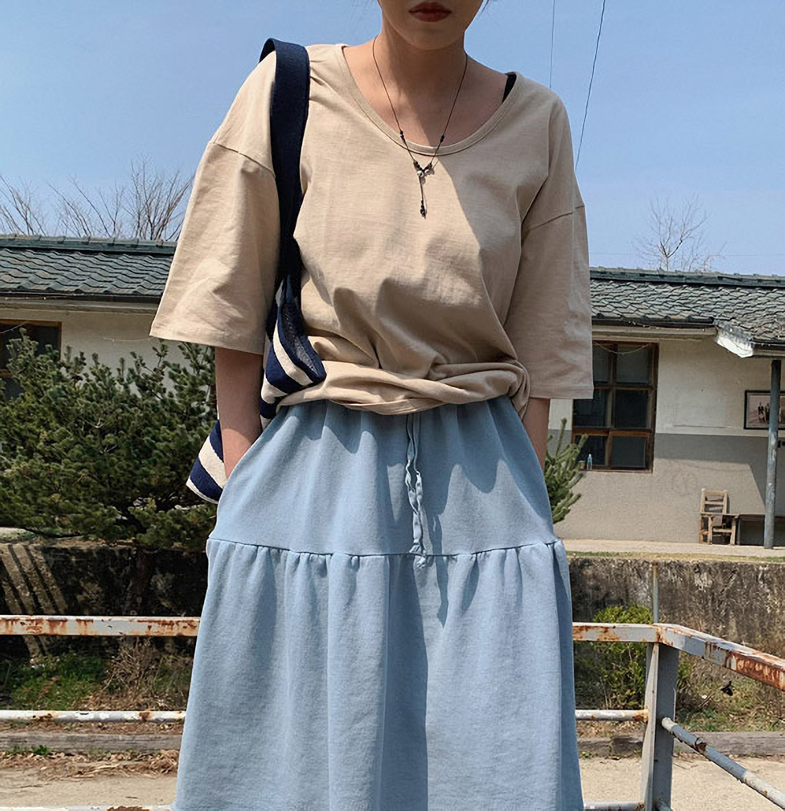 サイドスリットUネックボクシー半袖Tシャツ | 詳細画像8