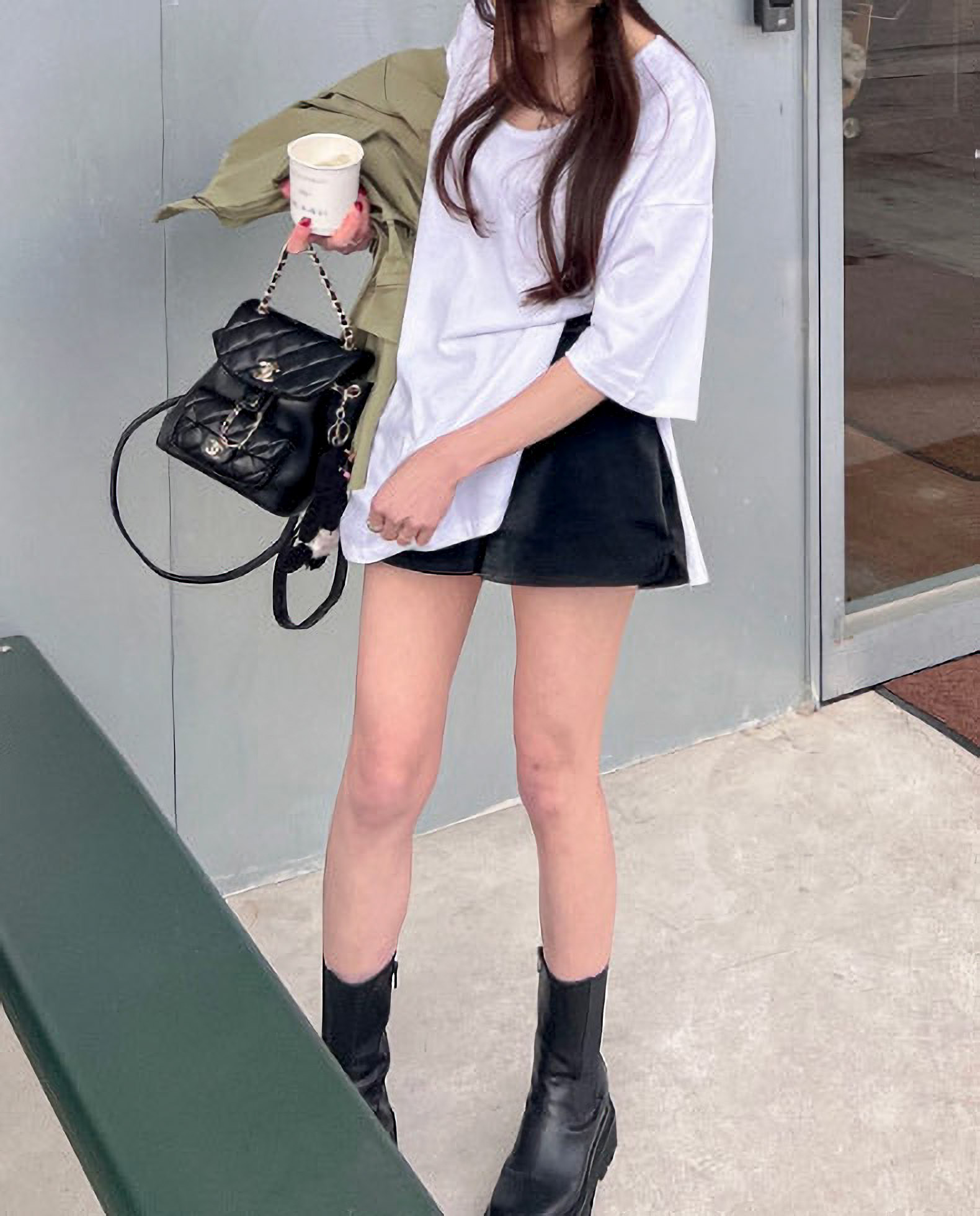 サイドスリットUネックボクシー半袖Tシャツ | 詳細画像10