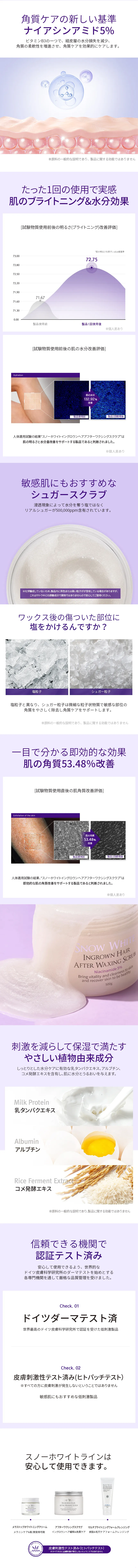 [ビューティーレシピ] スノーホワイトイングロウンヘアアフターワクシングスクラブ500g | 詳細画像3
