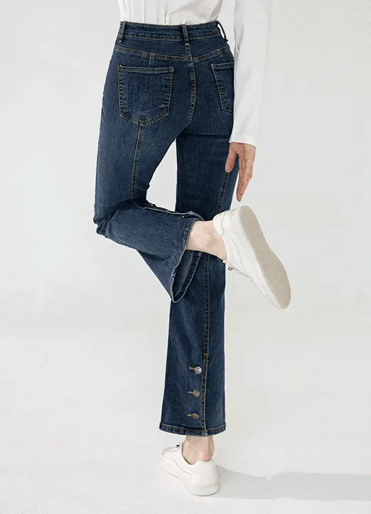バックボタンフレアデニムパンツ | styleonme | 詳細画像1