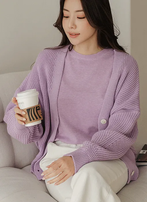 ラウンドネックサイドスリットラインニット | styleonme | 詳細画像1