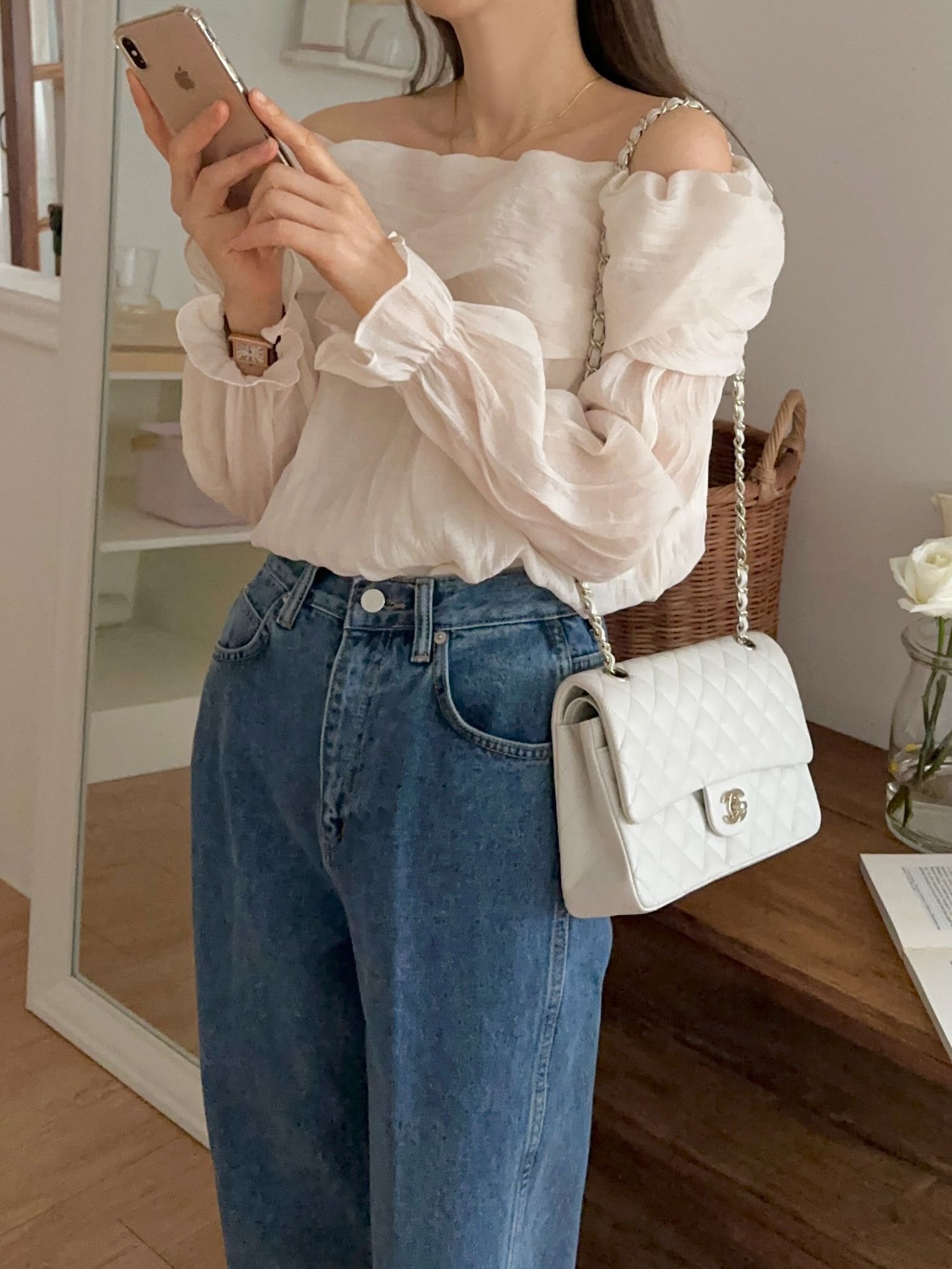 リンクルオフショルキャンディスリーブブラウス | 詳細画像2