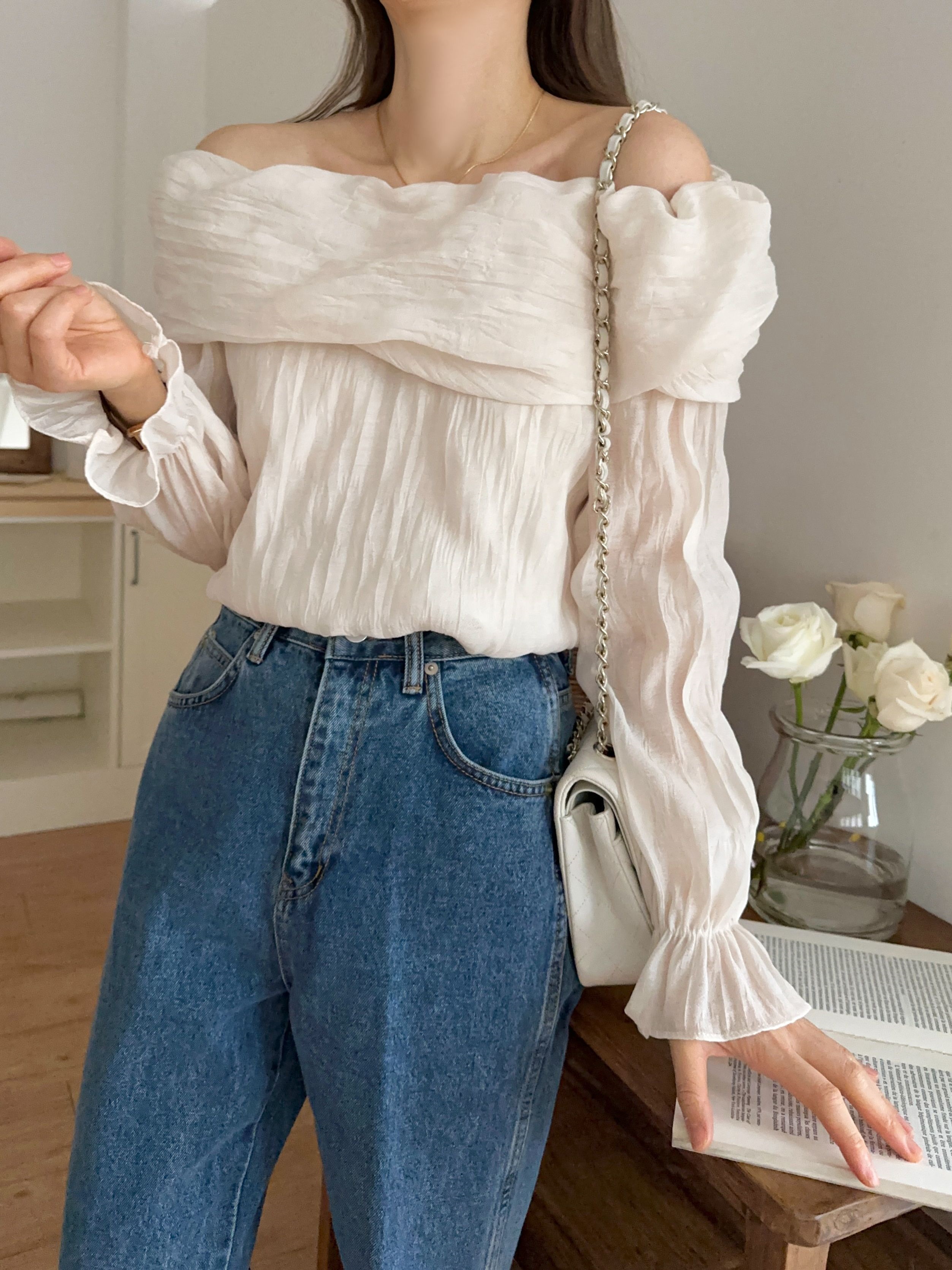 リンクルオフショルキャンディスリーブブラウス | 詳細画像6