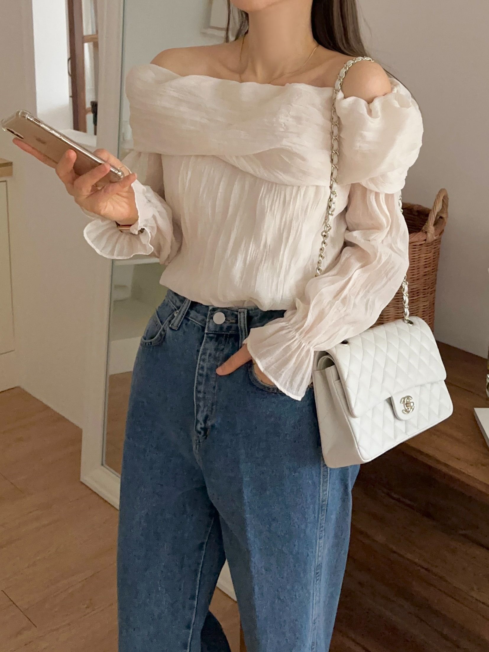 リンクルオフショルキャンディスリーブブラウス | 詳細画像10