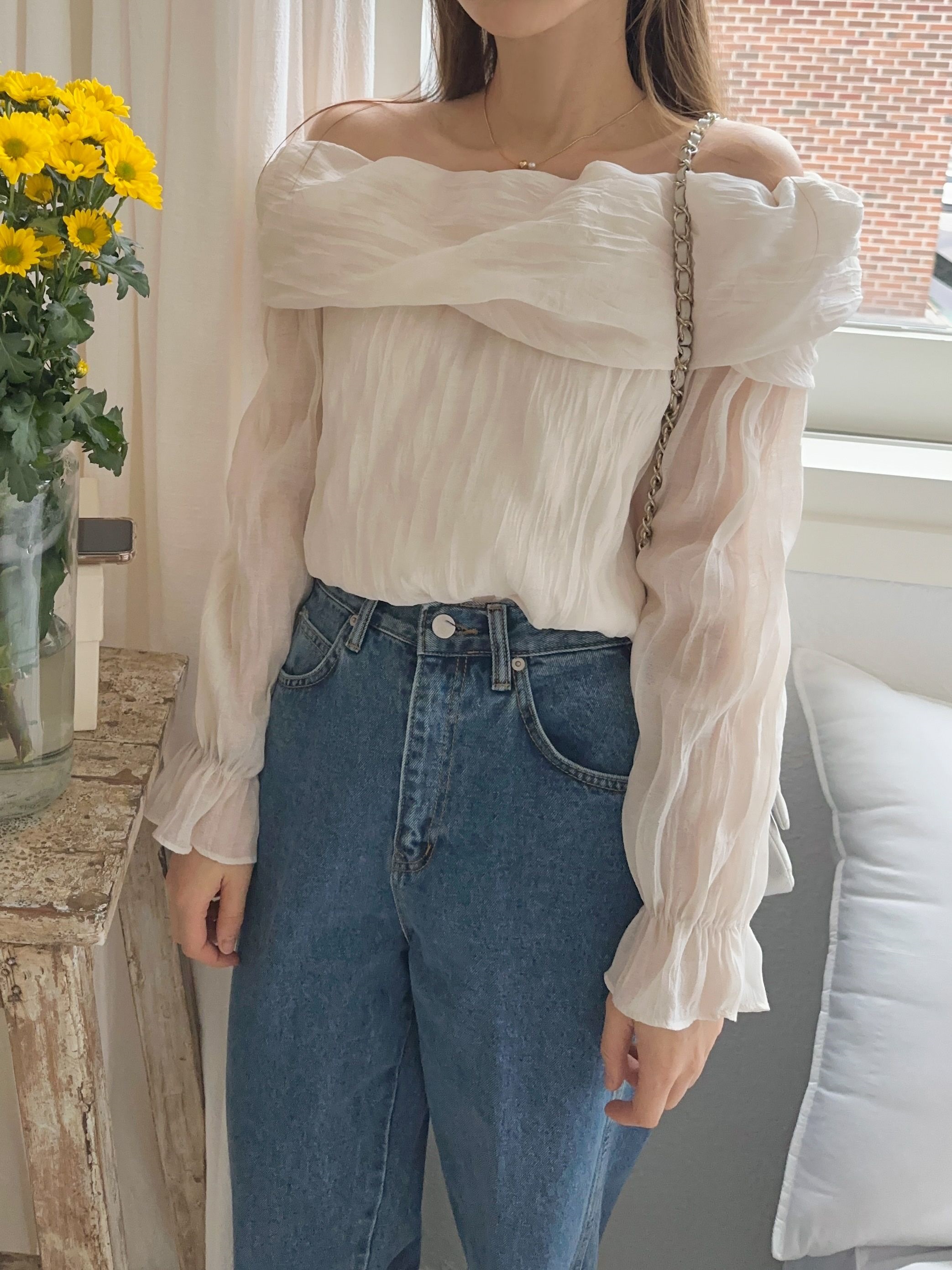 リンクルオフショルキャンディスリーブブラウス | 詳細画像11