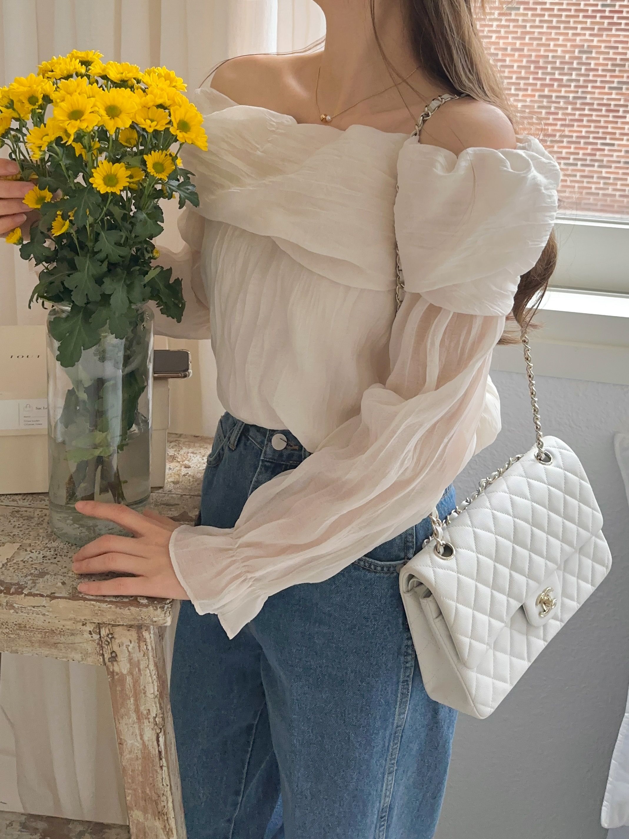 リンクルオフショルキャンディスリーブブラウス | 詳細画像17