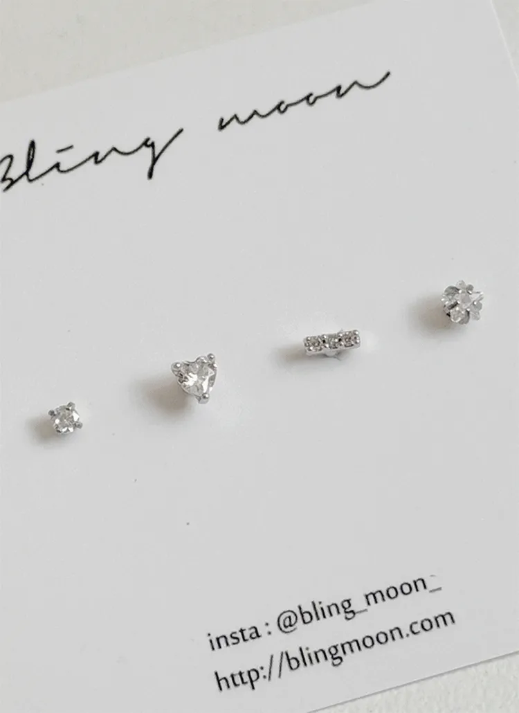 ミニキュービックピアス4SET | blingmoon | 詳細画像1
