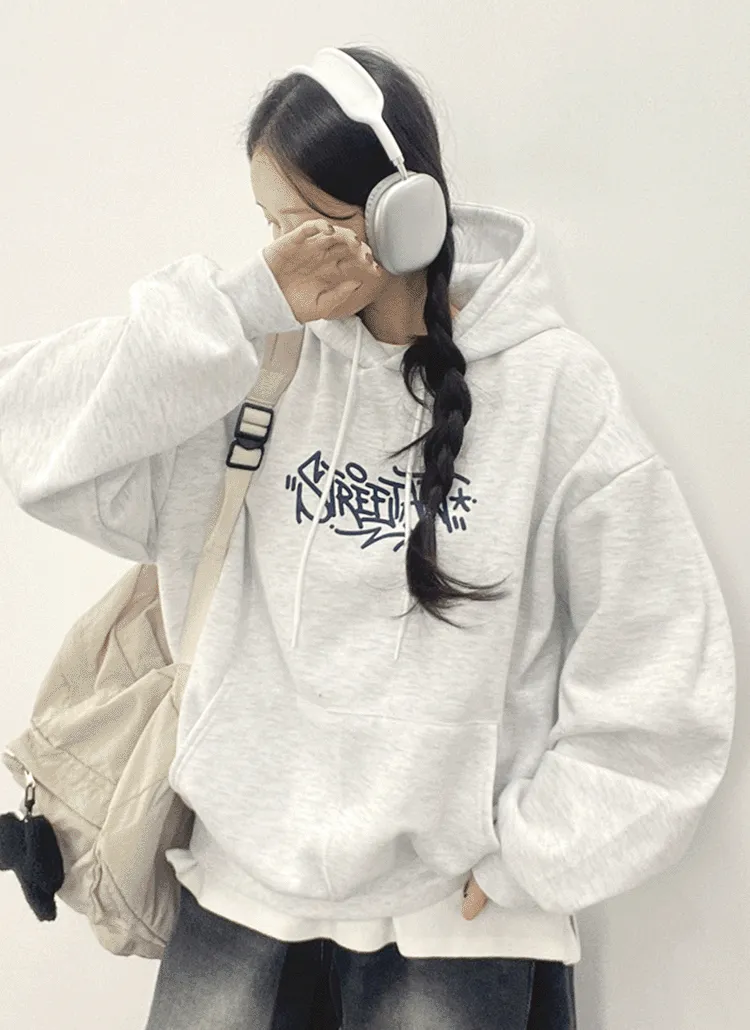 裏起毛ユニークプリントパーカー | withhuilin | 詳細画像1