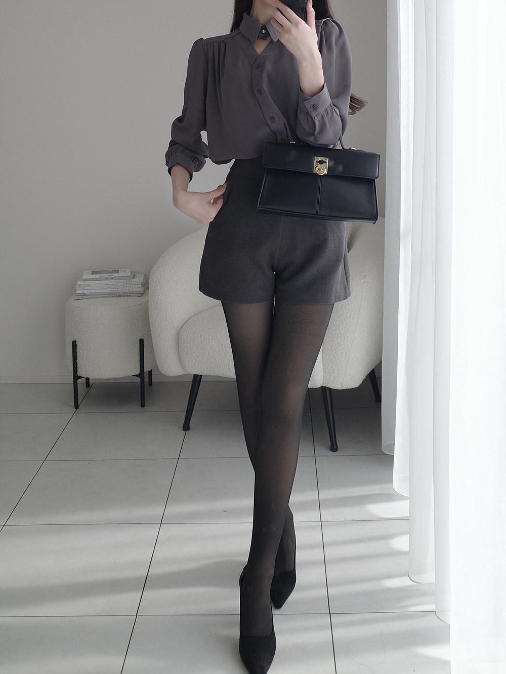 エコパールカットアウトカラーブラウス | 詳細画像7