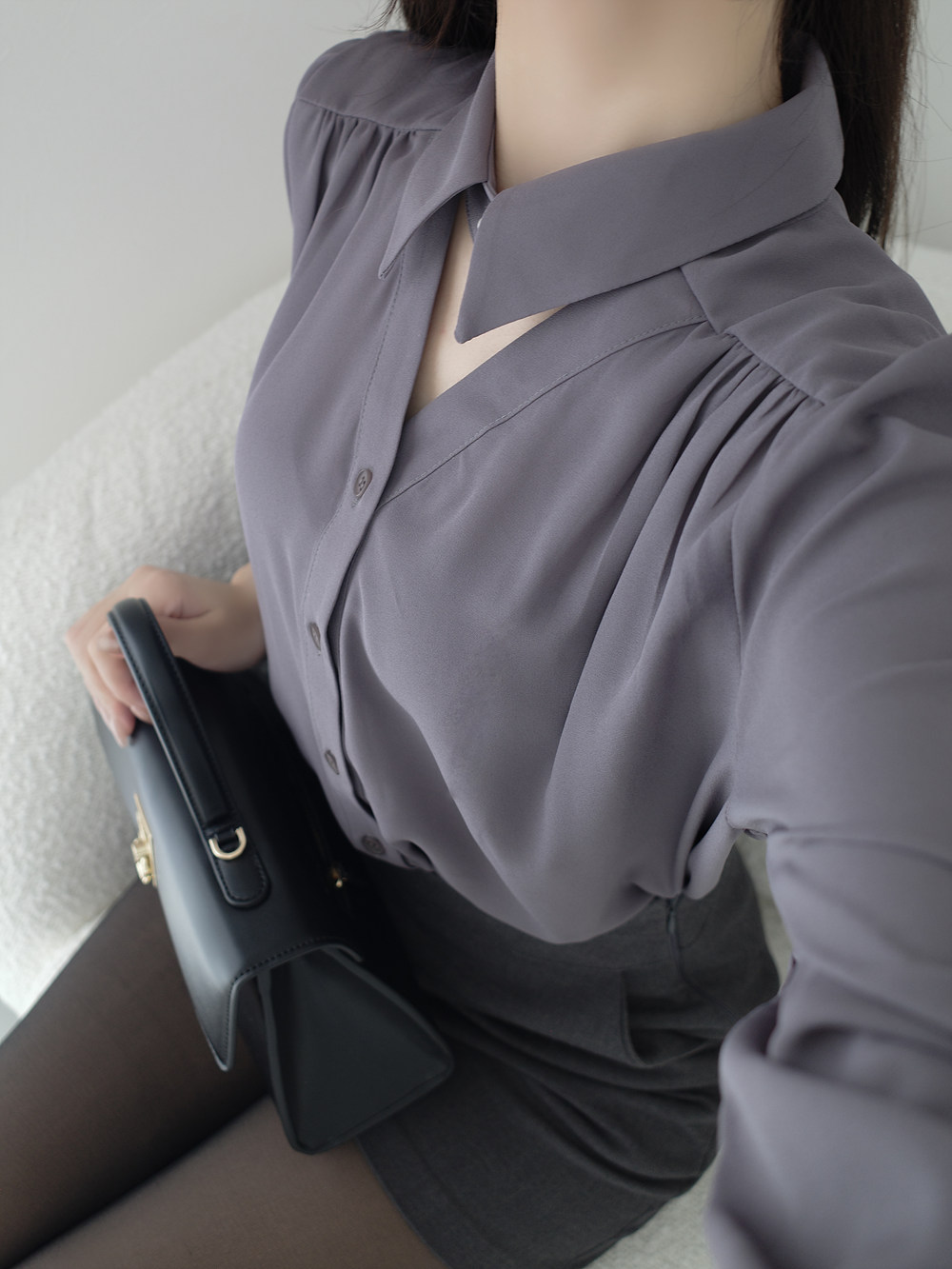 エコパールカットアウトカラーブラウス | 詳細画像14