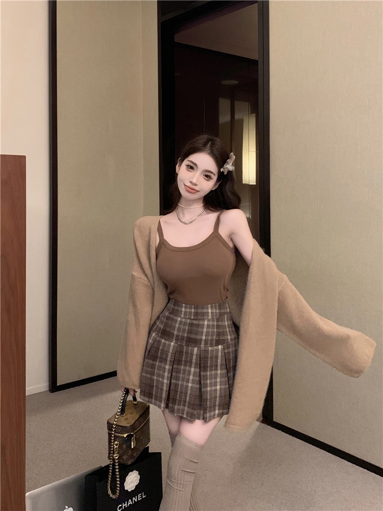 パンツ裏地チェックプリーツミニスカート | 詳細画像8