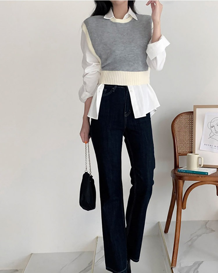 ウール混ボタン配色ニットベスト | 詳細画像11