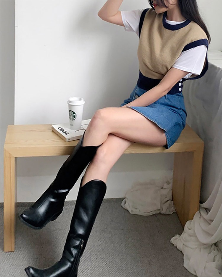 ウール混ボタン配色ニットベスト | 詳細画像13