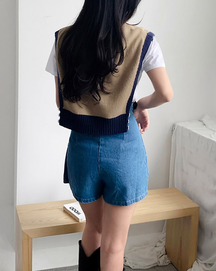 ウール混ボタン配色ニットベスト | 詳細画像14