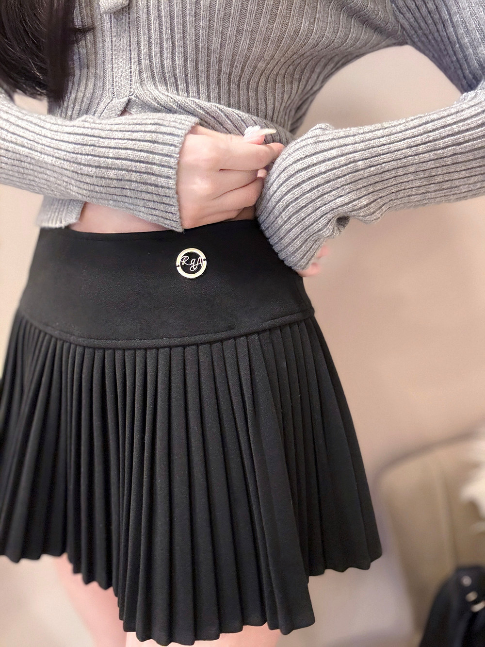 パンツ裏地シルバーモチーフプリーツミニスカート | 詳細画像4