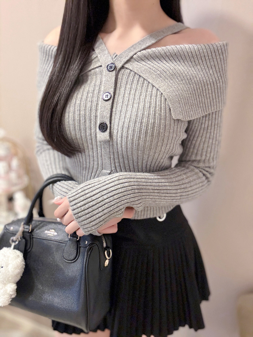 パンツ裏地シルバーモチーフプリーツミニスカート | 詳細画像12