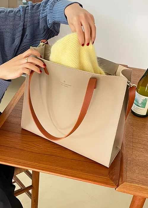 2WAY配色レタリングスクエアバッグ | 詳細画像1