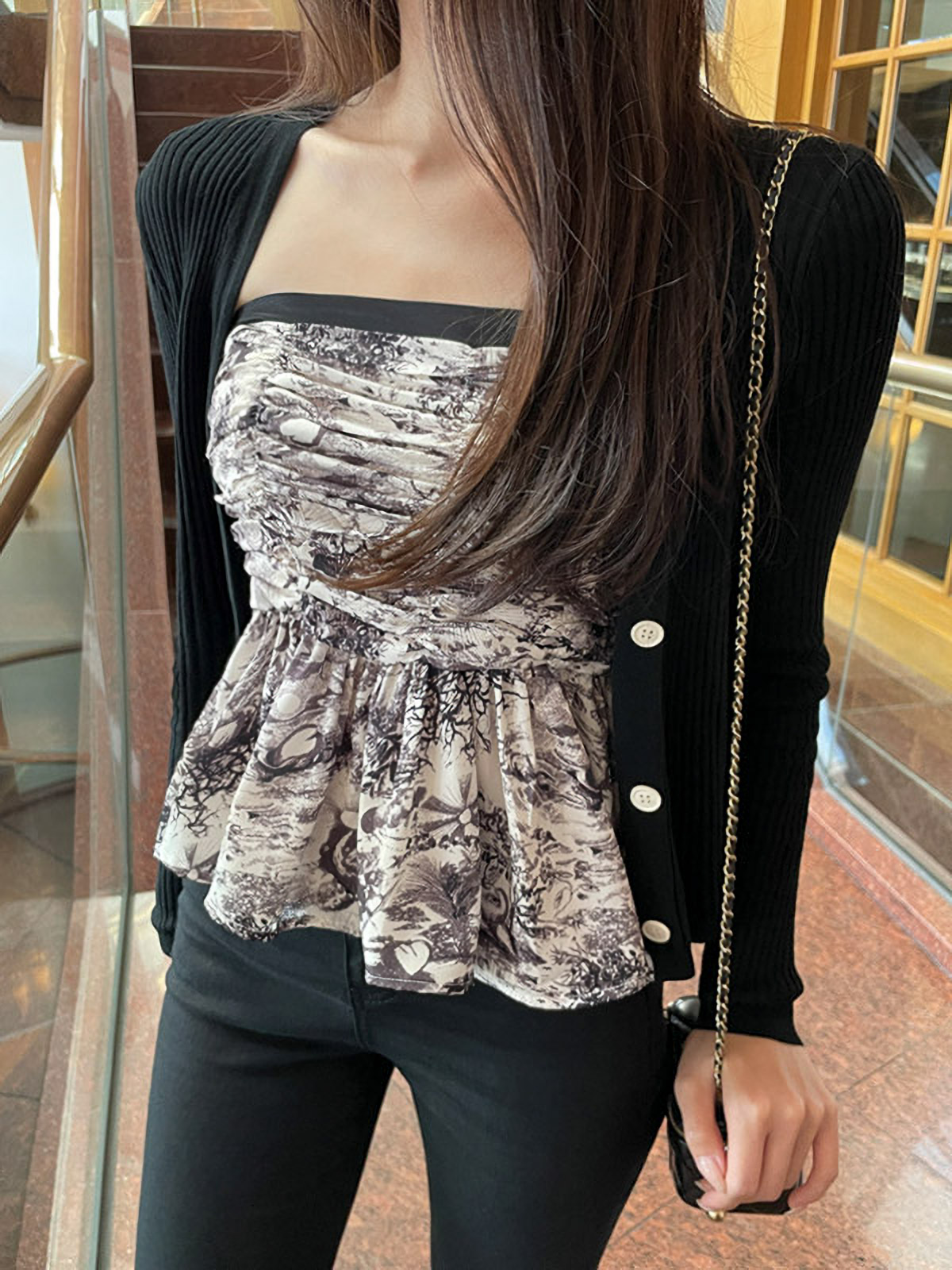 トワルドジュイペプラムチューブトップブラウス&カーディガンSET | 詳細画像3