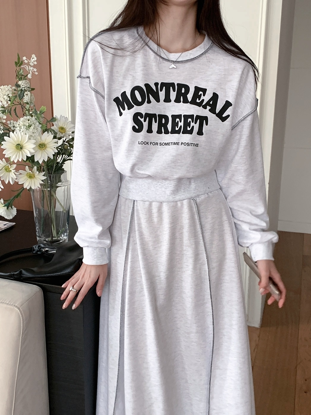 MONTREALステッチスウェット&フレアスカートSET | 詳細画像4