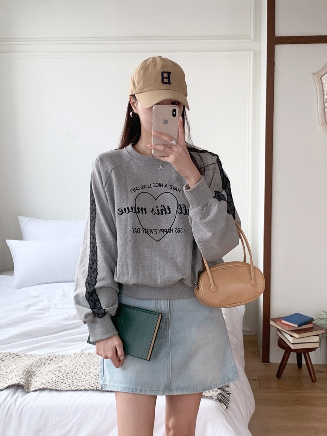 レースラグランハートプリントスウェット | 詳細画像9