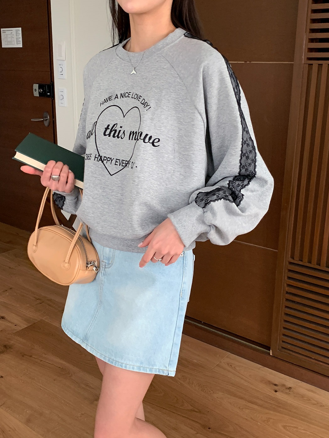 レースラグランハートプリントスウェット | 詳細画像10