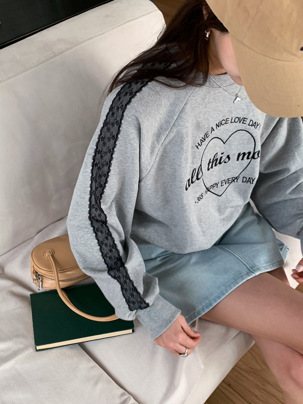レースラグランハートプリントスウェット | 詳細画像11