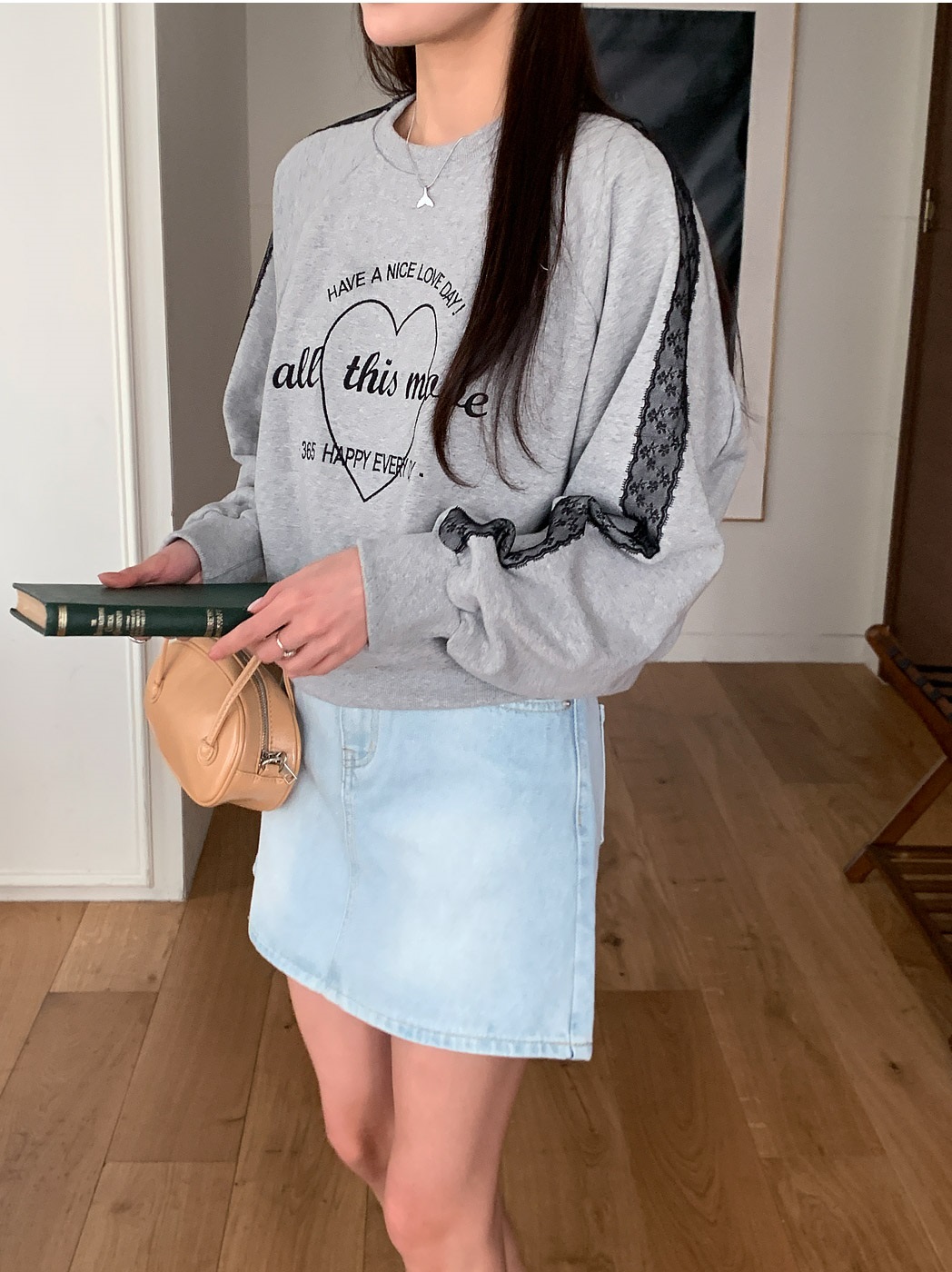 レースラグランハートプリントスウェット | 詳細画像16